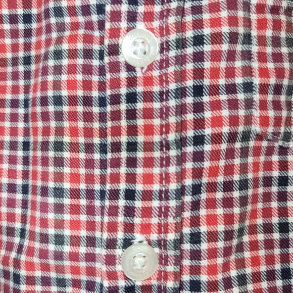 Jacadi Paris Red Blue Checked Toddler Boys Button Down Cotton Dress Shirt 3T - Picture 5 of 7